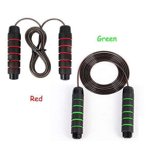 YHKJ 2 Pack Jump Rope，Workout Skipping Exercise Fitness，Jumping Rope  for Adults Women Men Kids，with Hair tie