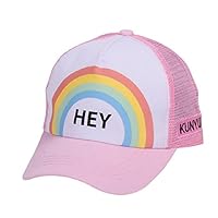 MIA GARMENT Kids Hat Boys Girls Baseball Cap Rainbow Mesh Hat Summer Sun Visor Trucker Hat Pink