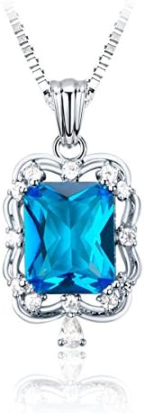 Birthstone Crystal Pendant Necklace for Women and Girls Valentine's Day Girlfriend Gift Love Jewelry, 18"