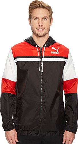 Puma men s archive logo windbreaker, black flame, l
