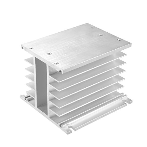 uxcell Aluminum Heat Sink SSR Dissipation for Three Phase Solid State Relay 10A-100A