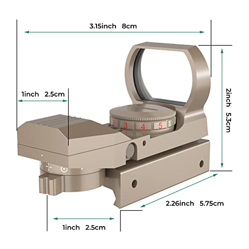 Reflex Sight, Ohuhu Red Green Dot Gun Sight Scope Reflex Sight