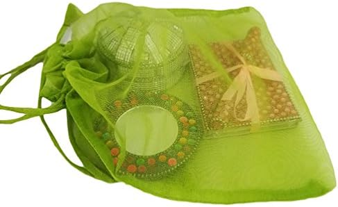 Women Gift Lot Indian Home Decor Traditional Jewelry Box With Writing Diary Pen Handmade Purse bag Accessories Christmas Gift Lot of 3 Pcs Lac Glass Mirrror