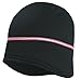 TrailHeads Women's Power Ponytail Hat - Reflective Winter Running Beanie - black/silver/neon pink