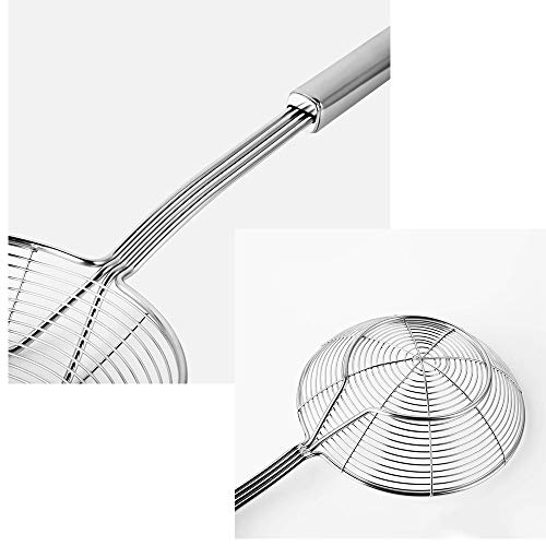 Tenta Kitchen Stainless Steel Spider Strainer Wire Strainer Skimmer Colander, Stainless steel Handle with hook (7 inch 1pc)