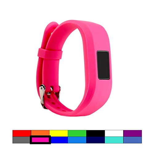 Dunfire For Garmin Vivofit 3 and Vivofit JR, Colorful Accessory Band/Wristbands With Secure Watch-style Clasp For Garmin Vivofit 3 and Vivofit JR (PINK COLOR)