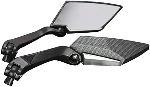 MotorToGo Black Carbon Mini Rearview Mirrors for 2018 Yamaha Vmax 1700 VMX1700