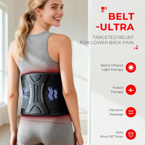 LTW Flagship Red Light Therapy Belt, 430 LEDs Infrared Red Light Therapy for Body, 660nm & 850nm Near Infrared Wrap with Vibration for Back Pain Relief, Waist, Belly, Shoulder (49.2" x 9.1" 430 LEDs)