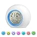 HAMSWAN Children Alarm Digital LED Clock with 7 Color Switch and 8 Ringtones for Bedrooms – Clear Backlit Screen & Touch Control-with Snooze Function for Heavy Sleepers