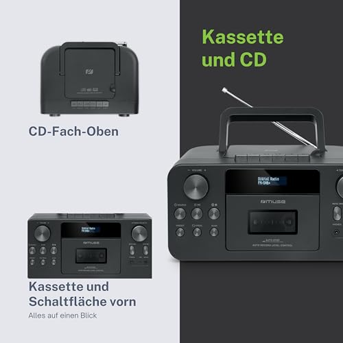 Muse M-182 RDC Radio Cassette CD Recorder Bluetooth