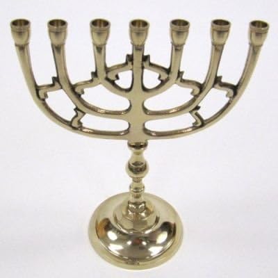 India Overseas Trading Corporation BR22222S - 7-Branch Brass Temple Menorah (small)
