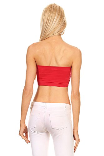 Ambiance-Womens-Solid-Elasticized-Bandeau-Bra-with-Ruched-Detail-One-Size-Fits-Most