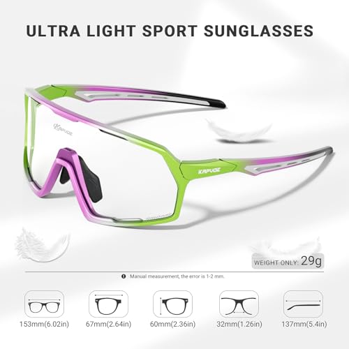 KAPVOE Photochromic Cycling Glasses Men Women Transparent Sports Sunglasses MTB Mountain Bike MTB Bike Cycling K160
