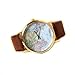 GreatCase Unisex Elegant Retro Old Classic Luxury World Map Bracelet Quartz Wrist Watch with Leather Band (Brown)