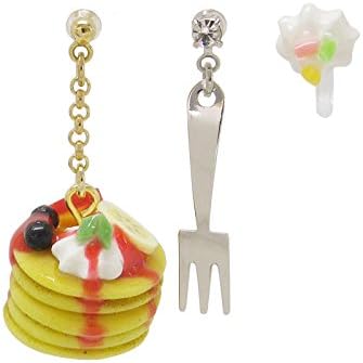 樹脂製 有名な とってもおいしそうなパンケーキモチーフのノンホールピアス イヤリング イアリング 樹脂製 有名な とってもおいしそうなパンケーキモチーフのノンホールピアス イヤリング イアリング