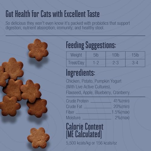 WHOLE LIFE CAT LIVING TREATS FOR CATS – HUMAN GRADE PROBIOTICS FOR GUT HEALTH & SENSITIVE STOMACHS, NATURAL DIGESTIVE SUPPORT, HEALTHY SNACKS – CHICKEN & YOGURT, 1.5 OZ (PACK OF 1)