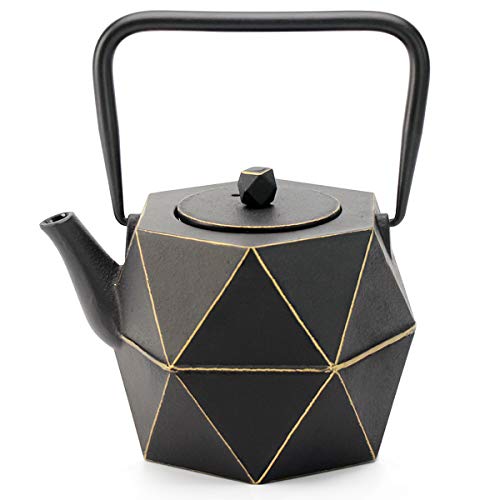 Toptier Cast Iron Teapot, Stovetop Safe Japanese Cast Iron Tea Kettle