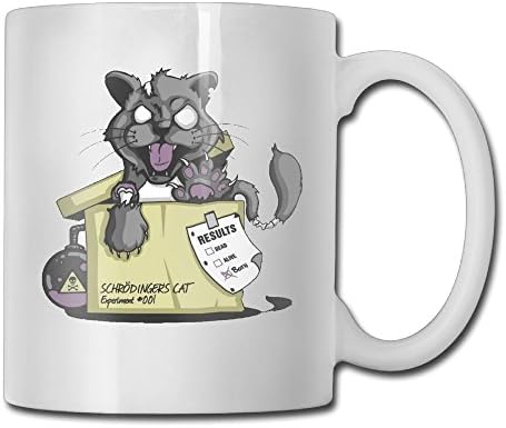 ZiXia Schrodinger's Cat - New Particular Gift White Double-Sided Printed Coffee Cup 11 Oz