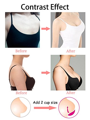 YLOVAN Adhesive Bra Pads Inserts Silicone Push Up Removable Pads for Sports Bra 2 Pairs