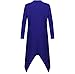 Solatin Women's Long Sleeve Forked Tail Drape Cardigan Open Front Light Weight Shirt Blue 2XL