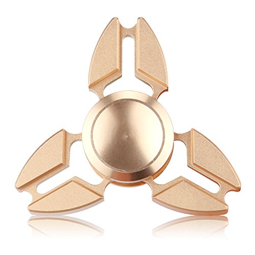 Accmor Tri-Spinner Aluminum Fidget Hand Spinner Toys Helps Stress Reducer Relieves ADHD Anxiety for Kids & Adults(Gold)