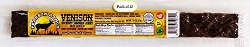 Pearson Ranch PREMIUM VENISON Nitrate Free Jerky - Grass Fed, Farm Raised, & Hormone Free (12 Pack)