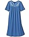 National Embroidered Chambray Dress, Blue, Large
