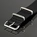 Infantry Nylon Watch Bands for Men, Black Slip-thru Watch Strap, Replacement Military Watchbands 4 Rings Stainless Steel Buckle