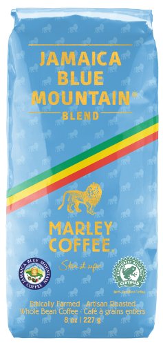 Marley Coffee Smile Jamaica, Jamaica Blue Mountain Blend Whole Bean Coffee, 8 Ounce
