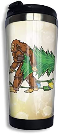 Arsmt Bigfoot Carrying Christmas 13.5 Oz Stainless Steel Coffee Mugs Leakproof Insulated Water Bottle