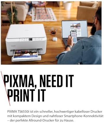 PIXMA TS6550I - WLAN-Multifunktionsdrucker mit Papierkassette und Frontbedienung | Kabelloses Drucken vom Smartphone leicht gemacht PIXMA Print Plan kompatibel