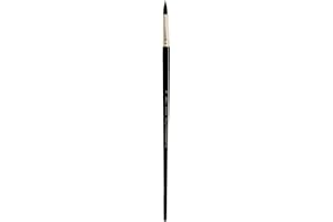 Silver Brush Limited 6400-6 Black Pearl Round Paintbrush for Acrylic, Heavy Body Paints, Gesso & Grounds, Varnish & Top Coat, Size 6, Long Handle