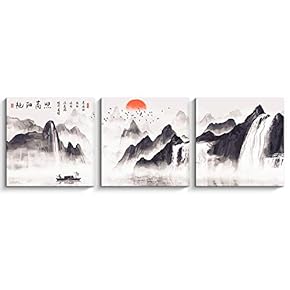 Wall26-3 Panels Canvas Wall Art-Mountain Landscape-Giclee Painting Wall...