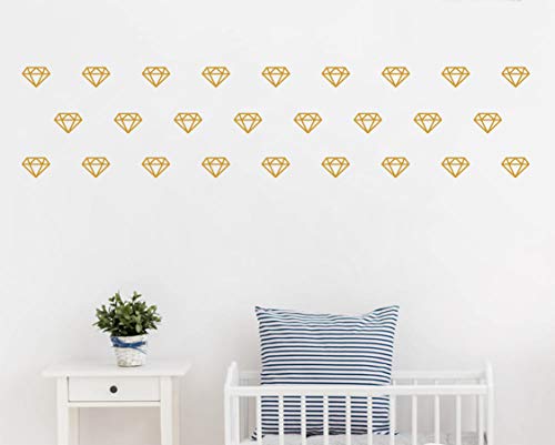 Diamond Wall Decals,Wall Art, Geometric Decor,Vinyl Wall Stickers for Baby Kids Bedroom Nursery Decoration(A15) (Dumb Gold)