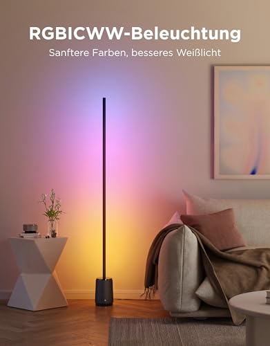 Govee Floor Lamp 3 Lite RGBICWW, 1400 lm Living Room Floor Lamp, 152 cm LED Reading Lamp, Dimmable with Music Synchronization, 105+ Scenes and 12 Music Modes, Compatible with Alexa Matter and