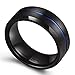 King Will LOOP Blue & Black 8mm Men Tungsten Carbide Wedding Band Ring Brushed Comfort Fit