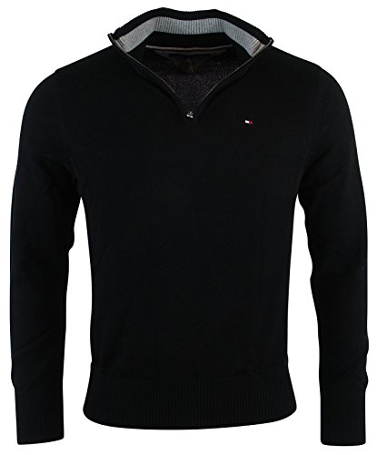 Tommy Hilfiger Mens Half-Zip Mock Neck Sweater