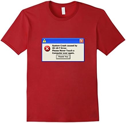 Men's Id10t Computer Error T-Shirt  id-10-t error Small Cranberry