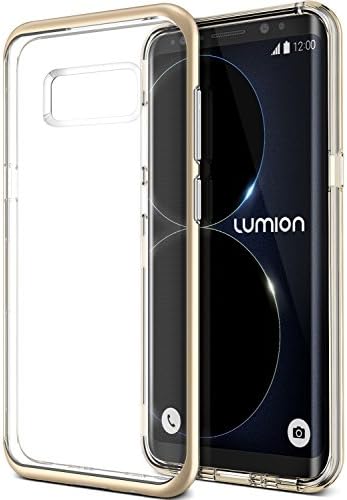 Galaxy S8 Plus Case, Clear Transparent Protective Slim Fit Full Body Armor Defender Bumper [Scratch Resistant] for Samsung Galaxy S8 Plus (2017) by Lumion (Diamond Bumper - Gold Sand)