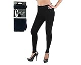 Nicole Miller Fleece Lined Seamless Leggings - Black - M/L