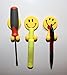 Lucore Happy Smiley Face Toothbrush Holder & Utility Suction Hook - Set of 3 Pcs Emoji Emoticon Style Rubber Wall Hanger Hooks