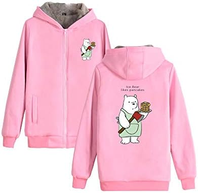 Yhkjkjiswv We Bare Bears Pullover Classic Casual Hooded Pullover Coat Printed Hooded Sweatshirt Coat Cozy Sweater Coat Unisex
