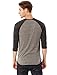 Alternative Men's Raglan 3/4 Sleeve Henley Shirt, Grey/Black, Medium