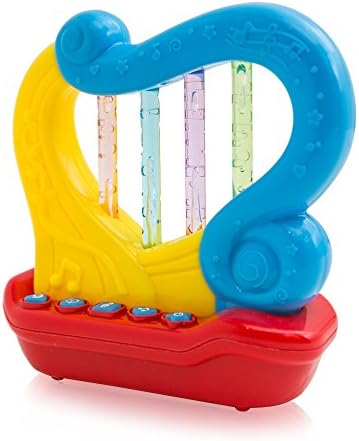 KIDSTHRILL Mini Baby Musical Harp with Lights, Sounds, Songs - Take Along Toddler Entertaining Toy for Car & Stroller