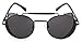 Flowertree STY056 Metal Frame Side Shield Oval 52mm Sunglasses (black+grey)