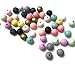 48pc pastel round wooden beads 18mm with 4mm hole, painted for DIY crafting and jewelry making