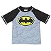 Batman Boys Swim Trunks and Rash Guard Set (3T, Grey/Black)