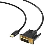 QGeeM USB C to DVI Cable Adapter, 4K@30Hz Thunderbolt 3 to DVI 6FT USB 3.1 Type C to DVI(24+1) Male 4K@30Hz Cable Compatible with 2018 MacBook Pro,Surface Book 2, Dell XPS 13,Galaxy S10 DVI to USB C