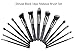 Belle Maker 14pc Makeup brush set, Start-To-Finish collection for all coverage with professional synthetic bristle within Blending, Contour, Highlight, Smudge, Buffing beauty tools. (Deluxe Black)