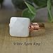Rainbow Moonstone Ring- Faceted Square Gemstone Bead and Sterling Silver or Gold Filled Wire Wrapped Ring- Made to size 4-14